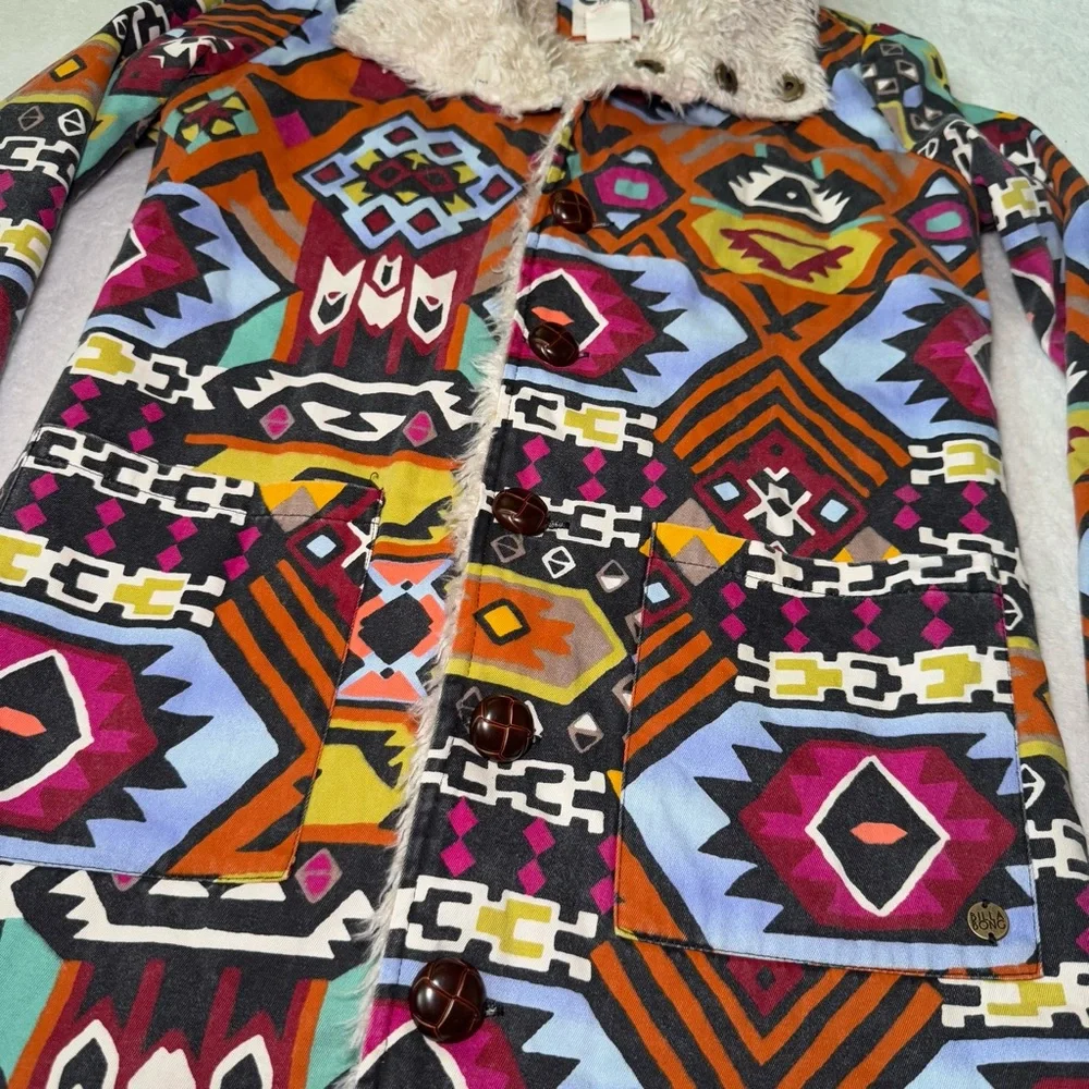Billabong Aztec Tribal Long Sherpa Coat - Unisex